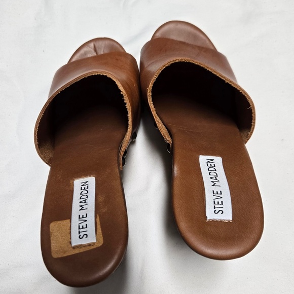 VINTAGE STEVE MADDEN CHERR WOODEN WEDGES MULES - Picture 4 of 8